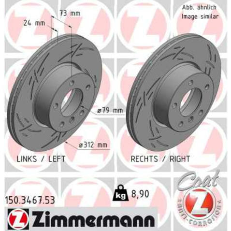 Tarcza hamulcowa ZIMMERMANN 150.3467.53