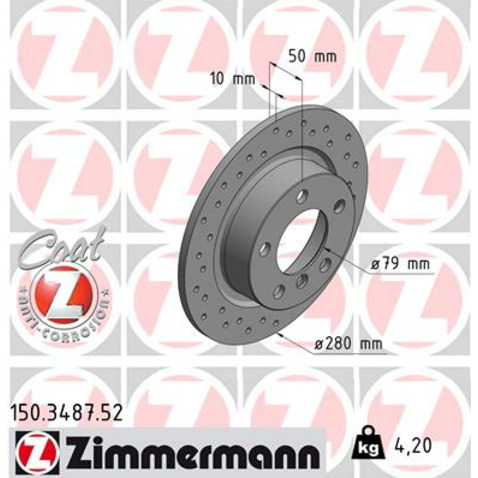 Tarcza hamulcowa ZIMMERMANN 150.3487.52