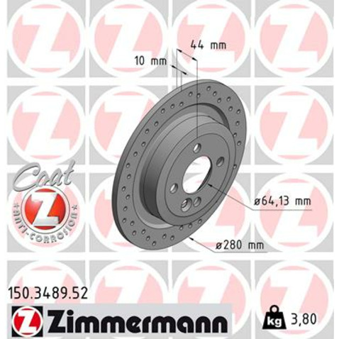 Tarcza hamulcowa ZIMMERMANN 150.3489.52