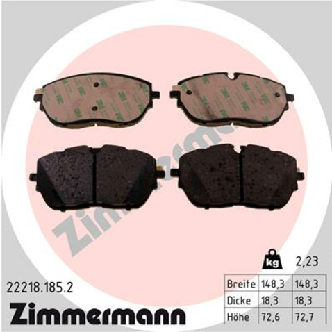 Klocki hamulcowe - komplet ZIMMERMANN 22218.185.2