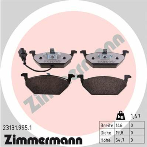 Klocki hamulcowe - komplet ZIMMERMANN 23131.995.1