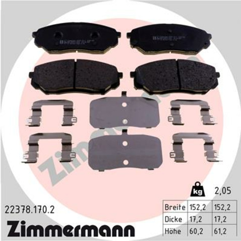 Klocki hamulcowe - komplet ZIMMERMANN 22378.170.2