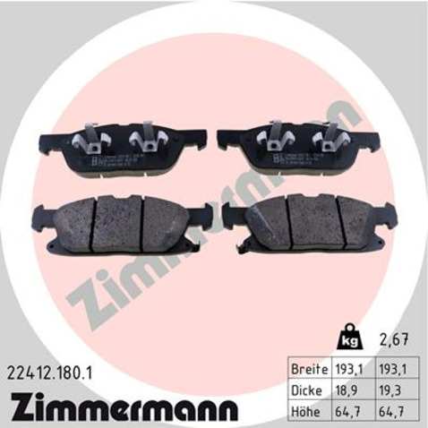 Klocki hamulcowe - komplet ZIMMERMANN 22412.180.1