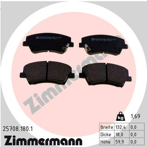 Klocki hamulcowe - komplet ZIMMERMANN 25708.180.1