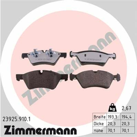 Klocki hamulcowe - komplet ZIMMERMANN 23925.910.1