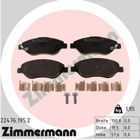 Klocki hamulcowe - komplet ZIMMERMANN 22476.195.2