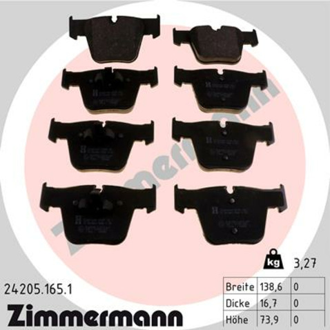 Klocki hamulcowe - komplet ZIMMERMANN 24205.165.1