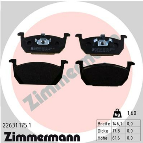 Klocki hamulcowe - komplet ZIMMERMANN 22631.175.1