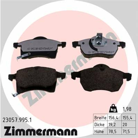 Klocki hamulcowe - komplet ZIMMERMANN 23057.995.1