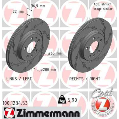 Tarcza hamulcowa ZIMMERMANN 100.1234.53