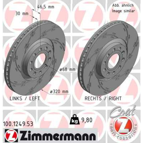 Tarcza hamulcowa ZIMMERMANN 100.1249.53