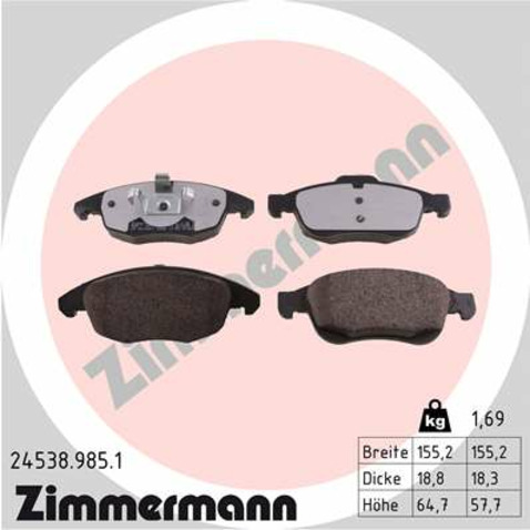 Klocki hamulcowe - komplet ZIMMERMANN 24538.985.1