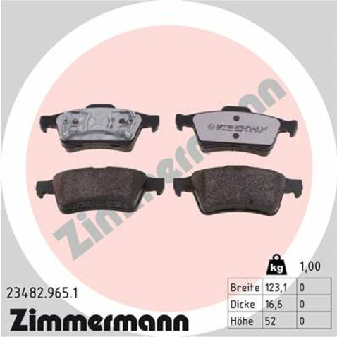 Klocki hamulcowe - komplet ZIMMERMANN 23482.965.1
