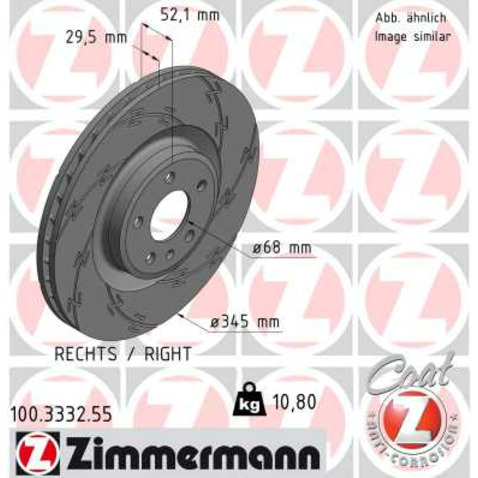 Tarcza hamulcowa ZIMMERMANN 100.3332.55