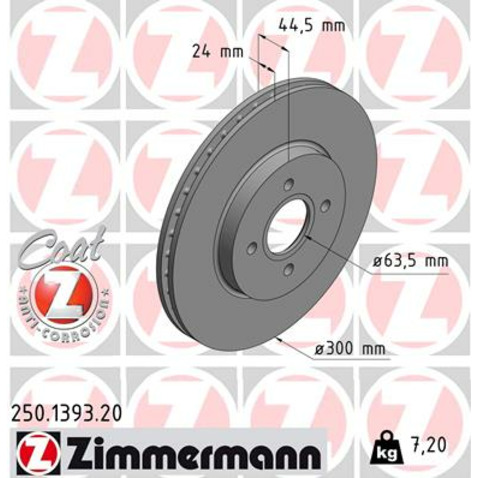 Tarcza hamulcowa ZIMMERMANN 250.1393.20