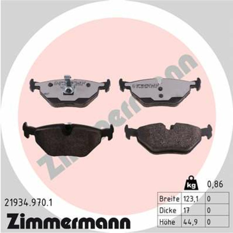 Klocki hamulcowe - komplet ZIMMERMANN 21934.970.1