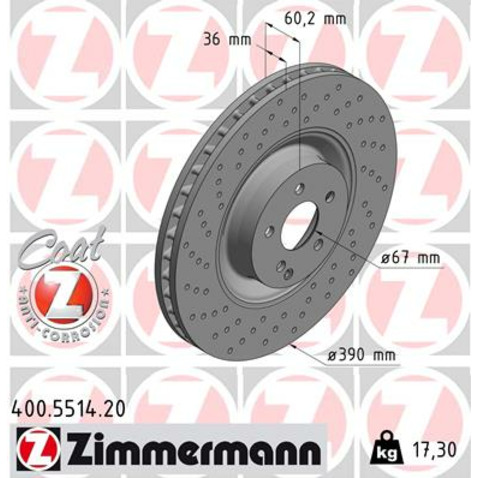 Tarcza hamulcowa ZIMMERMANN 400.5514.20