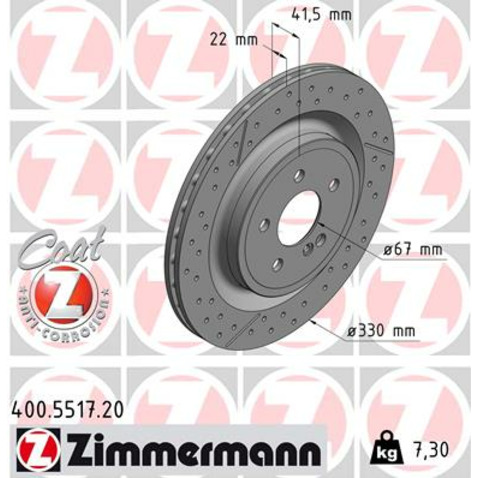 Tarcza hamulcowa ZIMMERMANN 400.5517.20