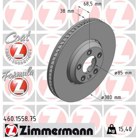 Tarcza hamulcowa ZIMMERMANN 460.1558.75