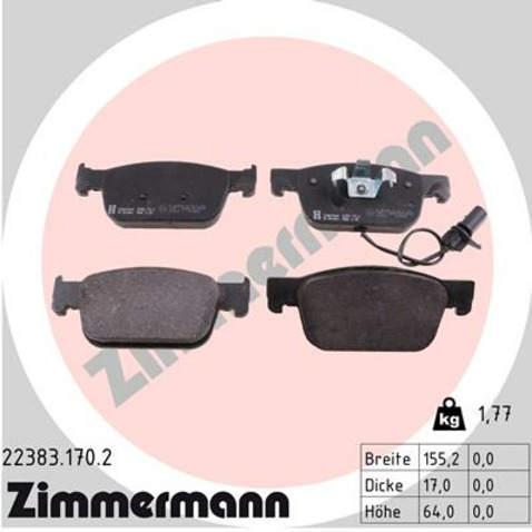 Klocki hamulcowe - komplet ZIMMERMANN 22383.170.2