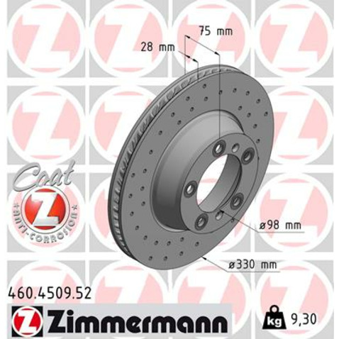 Tarcza hamulcowa ZIMMERMANN 460.4509.52
