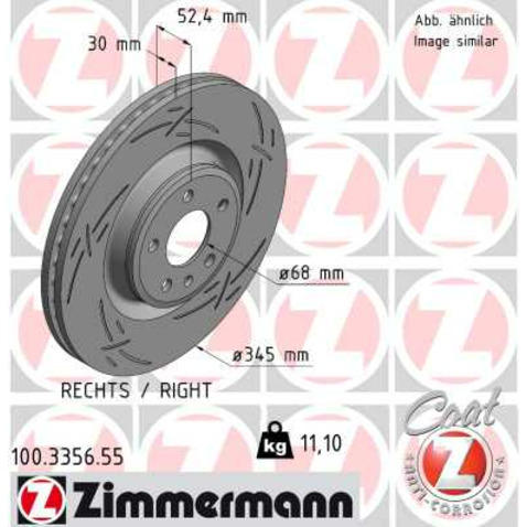 Tarcza hamulcowa ZIMMERMANN 100.3356.55
