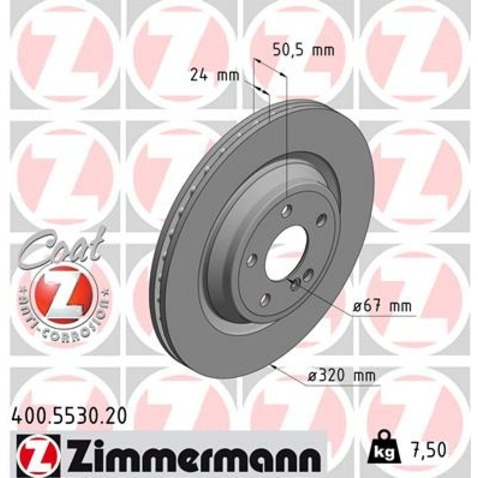 Tarcza hamulcowa ZIMMERMANN 400.5530.20