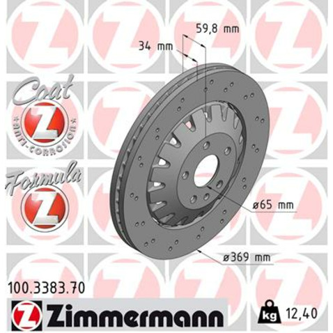 Tarcza hamulcowa ZIMMERMANN 100.3383.70