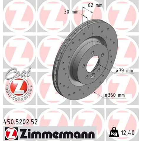 Tarcza hamulcowa ZIMMERMANN 450.5202.52
