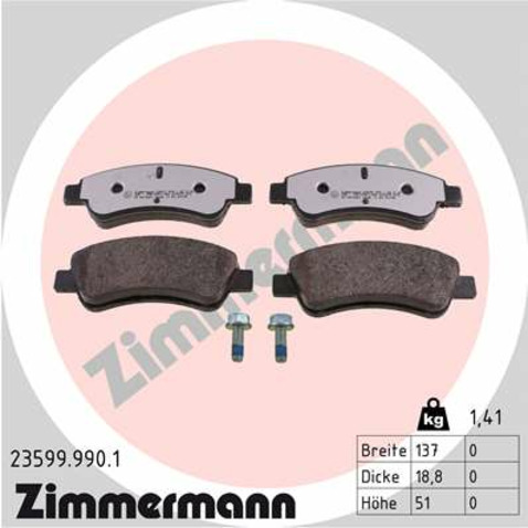 Klocki hamulcowe - komplet ZIMMERMANN 23599.990.1