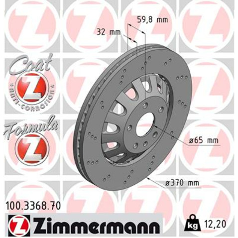 Tarcza hamulcowa ZIMMERMANN 100.3368.70