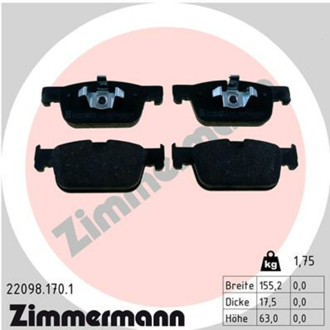 Klocki hamulcowe - komplet ZIMMERMANN 22098.170.1