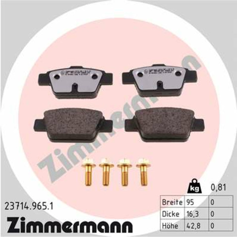 Klocki hamulcowe - komplet ZIMMERMANN 23714.965.1