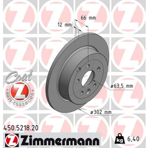 Tarcza hamulcowa ZIMMERMANN 450.5218.20