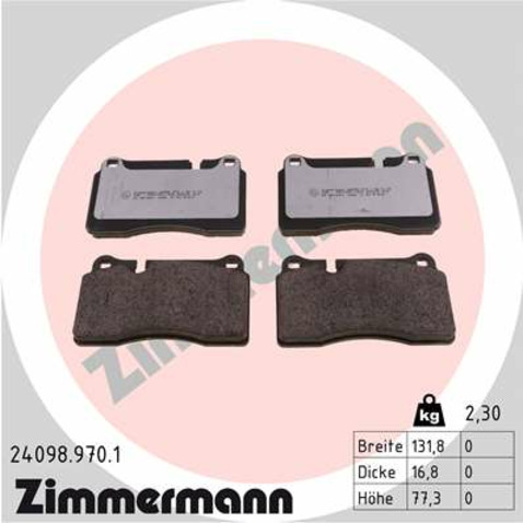 Klocki hamulcowe - komplet ZIMMERMANN 24098.970.1
