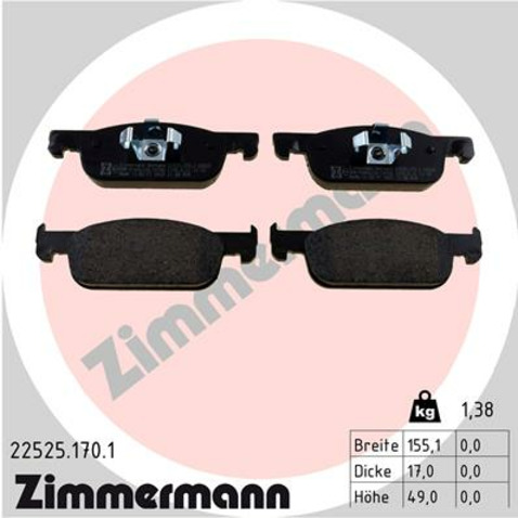 Klocki hamulcowe - komplet ZIMMERMANN 22525.170.1