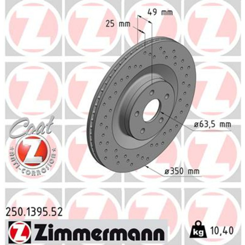 Tarcza hamulcowa ZIMMERMANN 250.1395.52