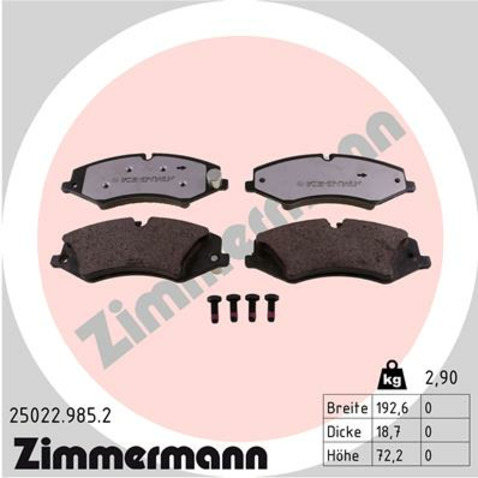 Klocki hamulcowe - komplet ZIMMERMANN 25022.985.2
