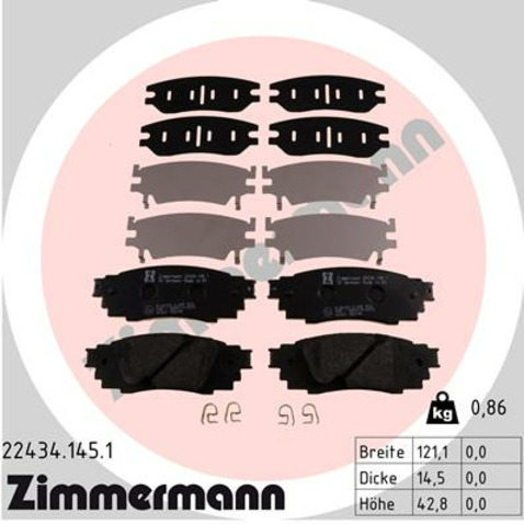 Klocki hamulcowe - komplet ZIMMERMANN 22434.145.1