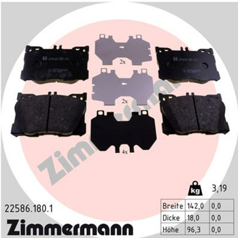 Klocki hamulcowe - komplet ZIMMERMANN 22586.180.1
