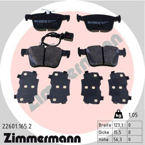 Klocki hamulcowe - komplet ZIMMERMANN 22601.165.2