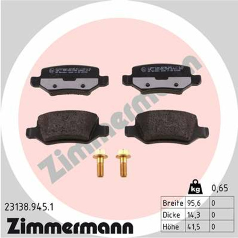 Klocki hamulcowe - komplet ZIMMERMANN 23138.945.1
