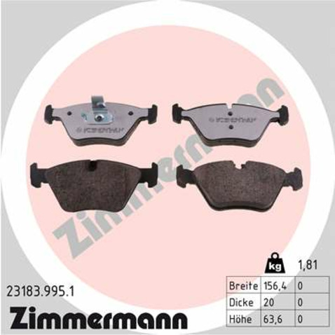 Klocki hamulcowe - komplet ZIMMERMANN 23183.995.1