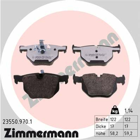 Klocki hamulcowe - komplet ZIMMERMANN 23550.970.1