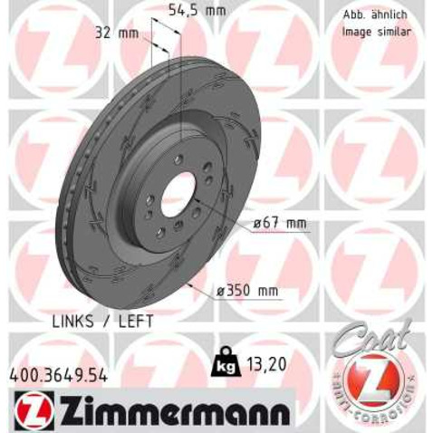 Tarcza hamulcowa ZIMMERMANN 400.3649.54