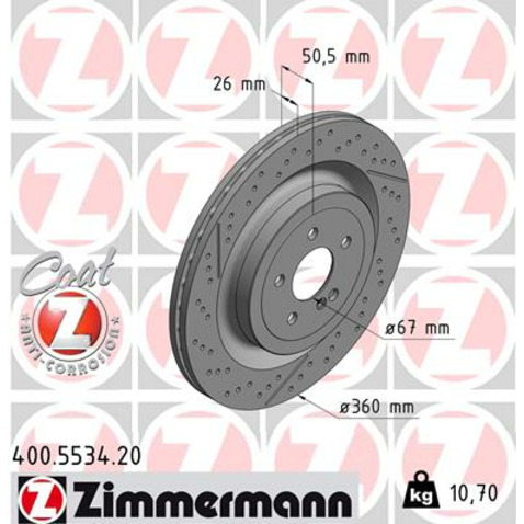 Tarcza hamulcowa ZIMMERMANN 400.5534.20