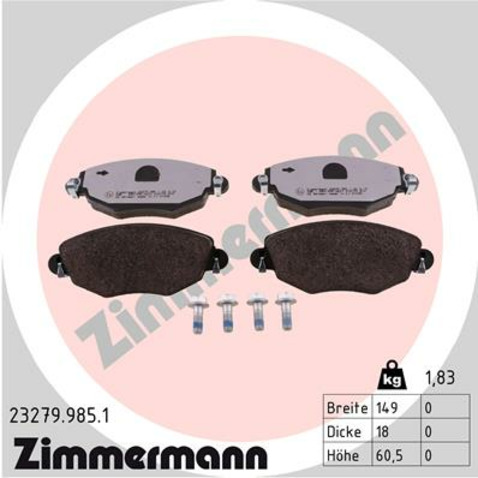 Klocki hamulcowe - komplet ZIMMERMANN 23279.985.1