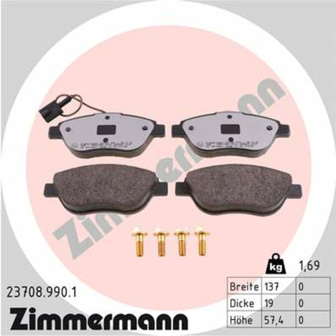 Klocki hamulcowe - komplet ZIMMERMANN 23708.990.1