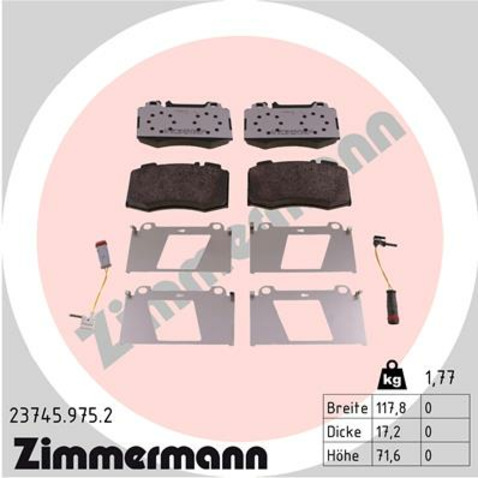 Klocki hamulcowe - komplet ZIMMERMANN 23745.975.2