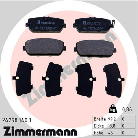 Klocki hamulcowe - komplet ZIMMERMANN 24298.140.1